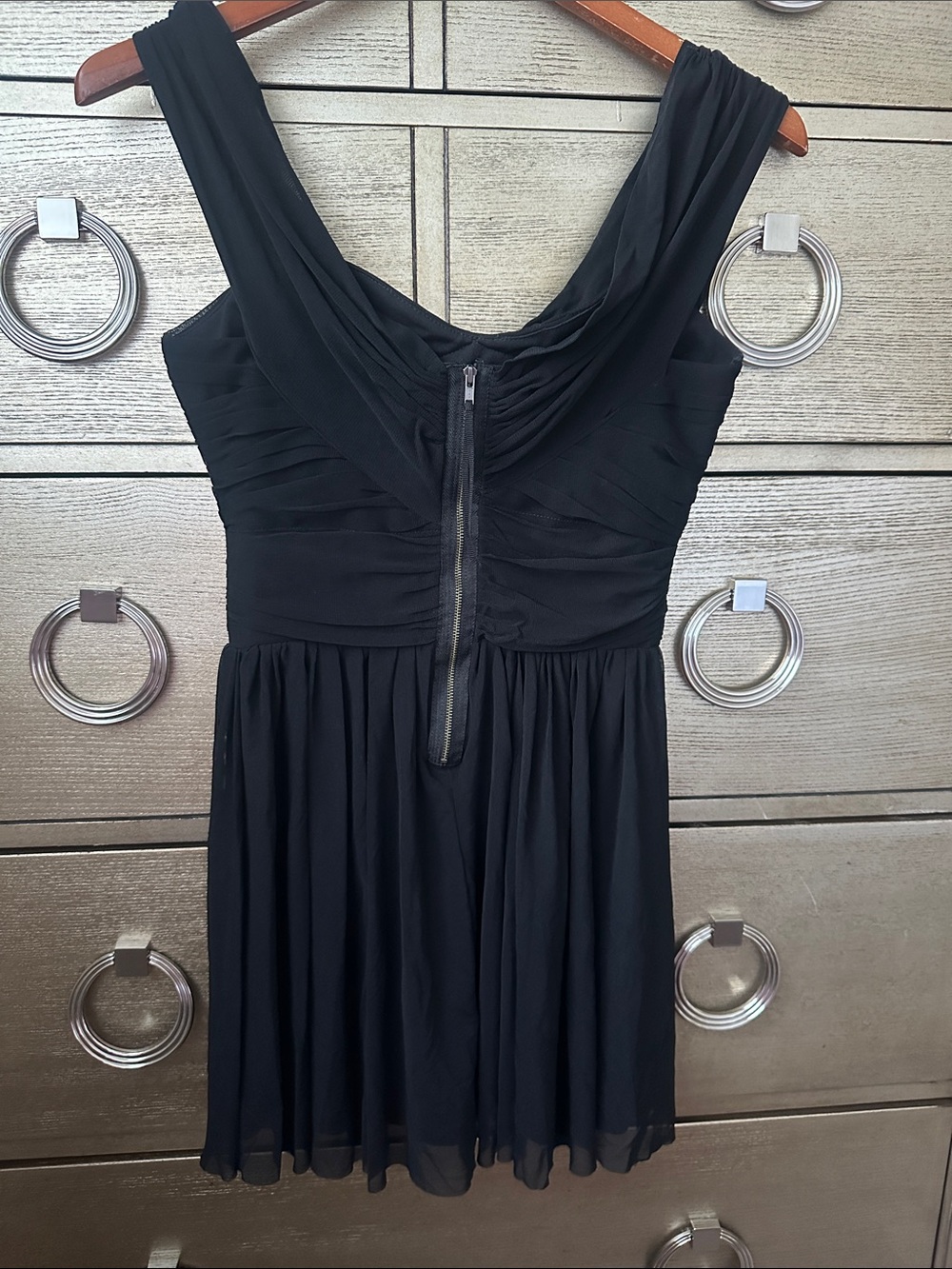 Topshop Draped V-Neck Black Mini Dress - Picture 5 of 5